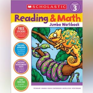 Third Grade 3 Jumbo Workbook Practice Tests Curriculum Grammar Vocabulary  ELA